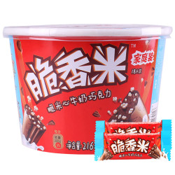 脆香米牛奶巧克力 休闲办公室零食 员工福利216g *4件