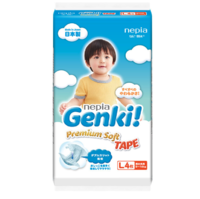 妮飘Nepia Genki!纸尿裤 L4片(9-14kg)婴儿尿不湿 日本进口干爽透气 *3件