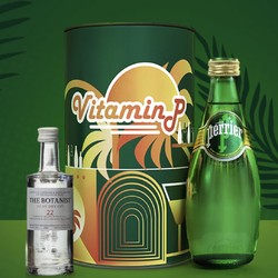 PERRIER 巴黎水 小酒馆灵感系列 维他命P鸡尾酒 套装（矿泉水330ML+金酒50ML+泡腾粉末1袋）