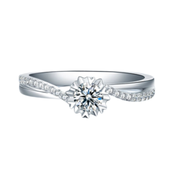 佐卡伊 pt950铂金显钻款钻戒女专柜正品真钻求婚结婚女士钻石戒指
