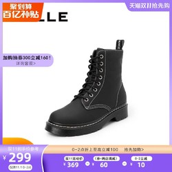 BELLE/百丽冬商场同款牛皮革女马丁靴皮短靴(绒里)U6E1DDD9