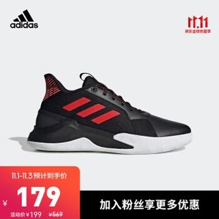 阿迪达斯官网 adidas RUNTHEGAME 男子篮球场上运动鞋EF1022 黑色/红色 43(265mm)