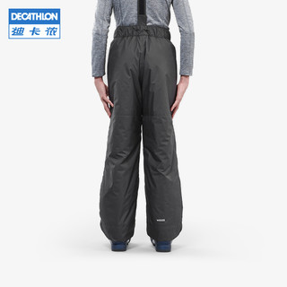 迪卡侬儿童滑雪裤背带冬季防水加厚加绒保暖男女童外穿棉裤WEDZE1 D-SKI 100（150、黑色）