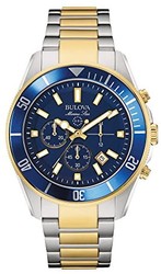 Bulova 男式98b230海洋星星 CHRONOGRAPH 日本石英机芯双色手表