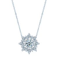 Zocai 佐卡伊珠宝 初雪系列 D80174 女士18k白金钻石项链