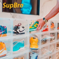 SupBro侧开鞋盒透明展示鞋盒20个装宿舍鞋子收纳盒AJ球鞋塑料鞋墙