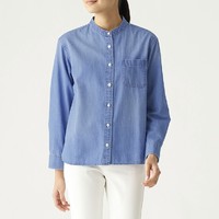 MUJI 无印良品 BCB06A0S 女式牛仔立领衬衫