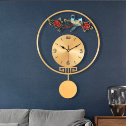 虔生缘（CHANSUN大气艺术时尚时钟墙壁钟表 中式全铜挂钟-A款-摇摆款 20寸以上