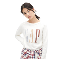 Gap 盖璞 女士圆领套头长袖字母印花卫衣496342