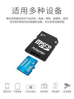 KIOXIA 铠侠 tf内存卡256g高速手机行车记录仪监控摄像头存储卡micro SD卡