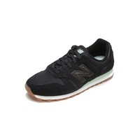 NB373 平衡耐磨 女款拼接低帮休闲运动小黑鞋 37.5 黑色