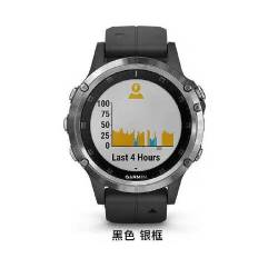【官方正品】Garmin佳明fenix5 Plus飞耐时5心率智能GPS户外功能运动手表旗舰_5P银黑色(强化玻璃镜面)