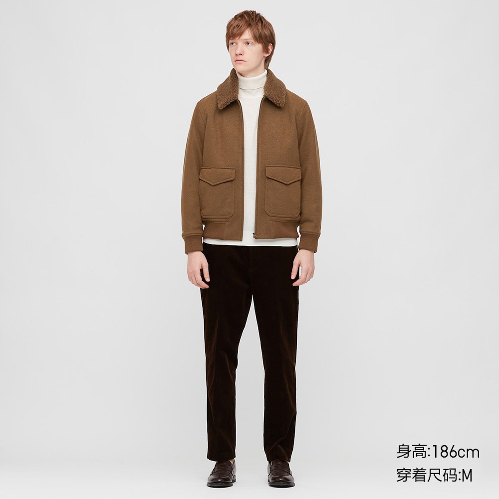 uniqlo 优衣库 430464 男装仿羊羔绒毛领外套