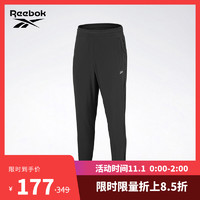 Reebok锐步 运动健身 梭织PANT 宽松 黑色 收腿男子长裤 GN6696