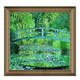 莫奈油画《莲花池塘·绿色和谐》沙发背景墙装饰画挂画 典雅栗 106×102cm