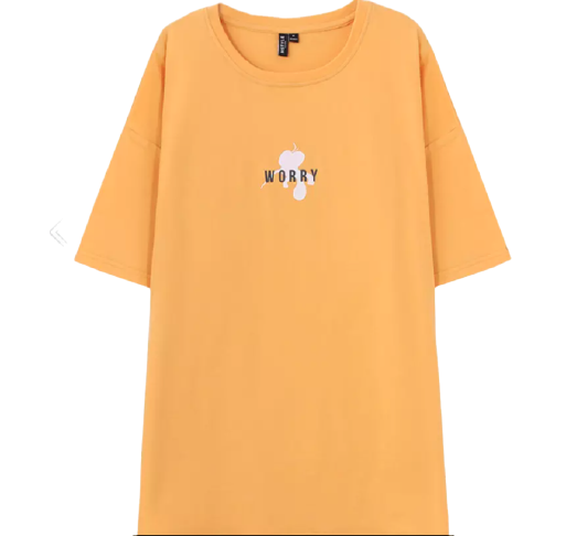 HSTYLE 韩都衣舍 女士纯棉圆领短袖T恤DU9600 黄色XS