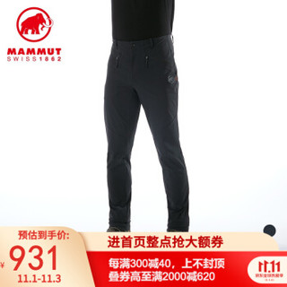 MAMMUT猛犸象Trekkers男士防风防泼水透气弹力软壳裤 黑色 S