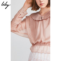 Lily 120119C8959 半透视长袖雪纺衫