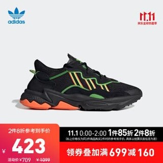 阿迪达斯官方 adidas 三叶草 OZWEEGO 男子经典鞋EE5696 一号黑/荧光绿/高光红 珊瑚粉 44(270mm)