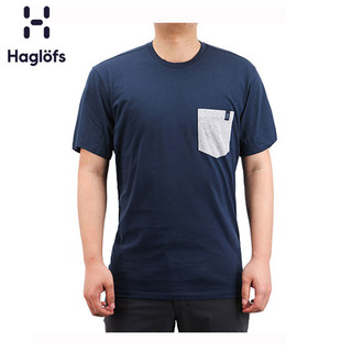 Haglofs火柴棍男款户外夏季棉质微弹轻薄修身短袖T恤603542 欧版（XXL、2PQ灰白混合色）