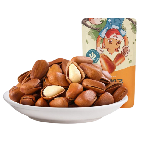 三只松鼠手剥东北开口松子坚果炒货零食特产每日坚果100g袋7件