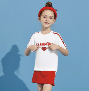 Mini Peace 太平鸟童装 女童短袖短裙裤两件套 红色 110/52cm