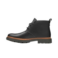 Clarks 其乐 Trace Flare系列男士牛皮短筒平跟皮靴261298397 黑色42