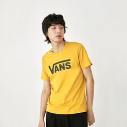 Vans范斯官方 经典LOGO运动休闲男女情侣夏季短袖T恤TEE 黄色 M