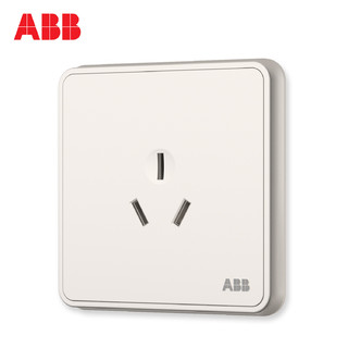 ABB开关插座纤悦雅典白墙壁86型16A三孔插座空调墙壁插座AR206 *5件