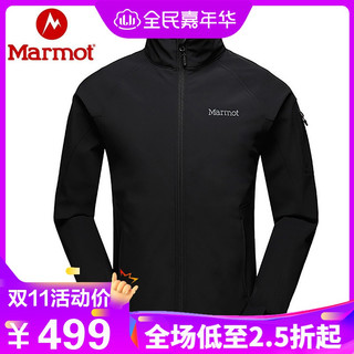 Marmot/土拨鼠运动户外秋冬防风防泼水透气男重力软壳衣