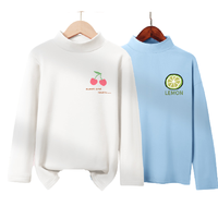 Nan ji ren 南极人 女童单面绒长袖T恤两件装 白色+蓝色