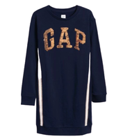 Gap 盖璞 女童圆领长袖连衣裙 489702 海军蓝色 (110cm)XS