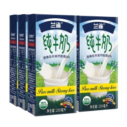 兰雀 脱脂纯牛奶 200ml*6盒