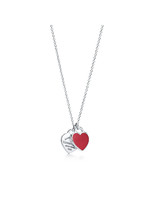 蒂芙尼 Tiffany&Co;. 63520594 银镶双心形珐琅吊坠项链