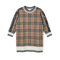 BURBERRY 博柏利 女童格纹针织连衣裙 8029168 典藏米色 110cm