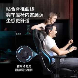 迪锐克斯（DXRACER）D233S款Master座椅 游戏椅 家用人体工学椅子座椅 黑色