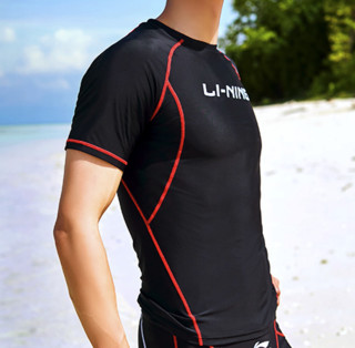 LI-NING 李宁 男士泳衣 LSYR705L 黑色 L