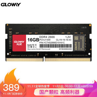 光威（Gloway）16GB DDR4 2666频率 笔记本内存条 弈Pro系列-长鑫颗粒/国产颗粒