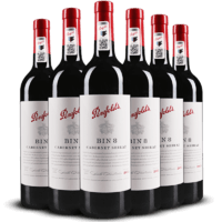 奔富bin8澳大利亚原瓶进口Penfolds8干红葡萄酒6支装