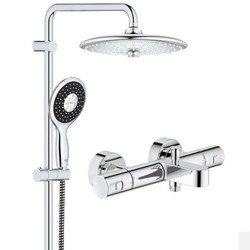 GROHE 高仪 一体式恒温花洒套装 260圆形顶喷 有下出水