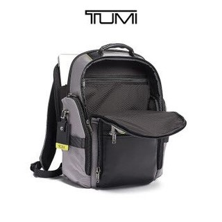 TUMI/途明Alpha Bravo系列男士时尚环保多功能双肩背包 灰色/亮黄绿 0232389GBL