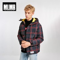 MLMR 218312534 男士格纹连帽羽绒服