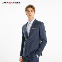 JackJones杰克琼斯男修身格纹商务西服西装外套