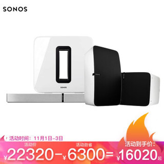 SONOS 家庭智能音响PLAYBASE+SUB套装5.1声道 白色套组