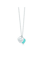 蒂芙尼 Tiffany & Co. 27125107 银镶双心形蓝色珐琅吊坠