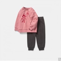【印花卫衣套装】迷你巴拉巴拉男女童套装运动2021春秋款长袖 110cm 粉红6056