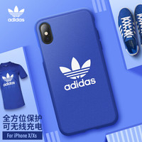 adidas（阿迪达斯）iPhone X/Xs手机壳 苹果x/xs保护套 5.8英寸 防滑防摔可无线充电 炫彩青春系列-梦想蓝