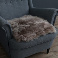 WOOLTARA 澳洲羊毛皮毛一体沙发垫 棕色 45x45cm两个装+凑单品