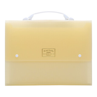 日本国誉（KOKUYO）淡彩曲奇风琴包文件夹12层13袋 A4 330*259*27mm 黄色1个装WSG-DFC130Y *15件