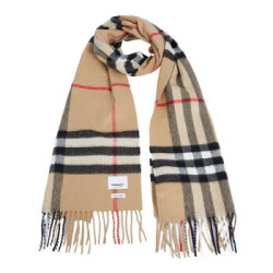 省600元 Burberry 巴宝莉围巾新款男女经典格纹山羊绒围巾典藏米色多少钱 什么值得买
